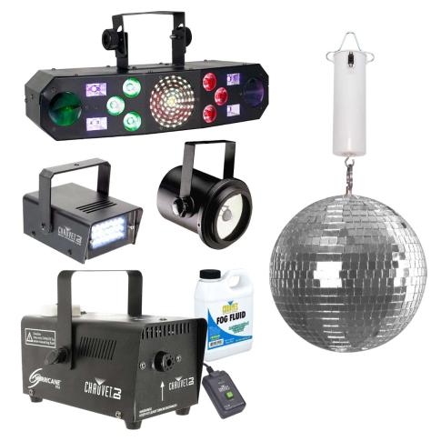 Clutch 8" Enhanced Mirror Ball with Effect Light & Fog Machine