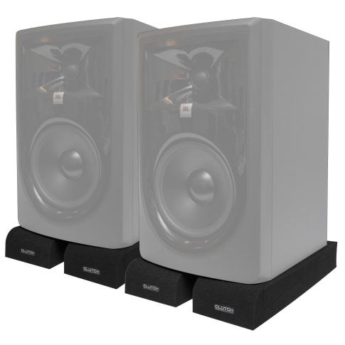 Clutch CL-ISO2 Studio Monitor Isolator Pads Angle View with Monitors