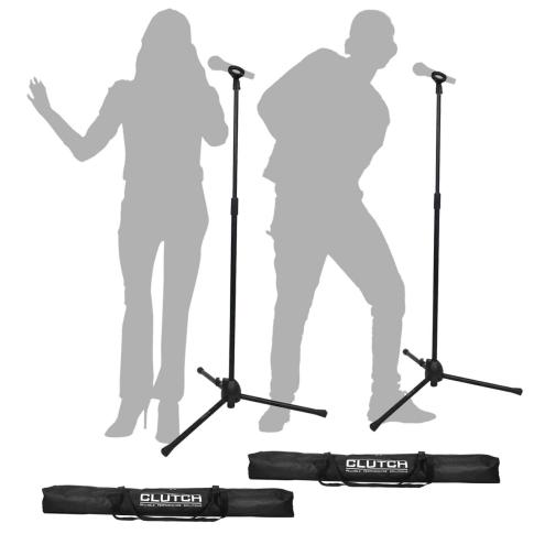 Clutch CL-MB100PK Microphone Stands with Mic Clips & Bags Duo Pack