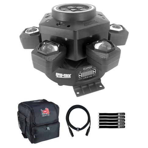 Clutch SPIN-TRIX 150W RGBW LED Motion Beam Light Fixture with Bag Pack