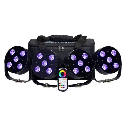 ColorKey CKU-6034 MobilePar HEX 5 Par Light 4-Pack with Carrying Case