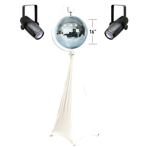 American DJ M-1616 16" Glass Mirror Ball Package with Stand, Motor, & Pinspots