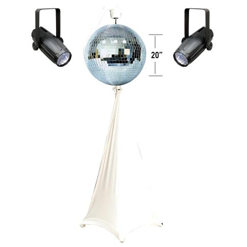 American DJ M-2020 20" Glass Mirror Ball Package with Stand, Motor, & Pinspots
