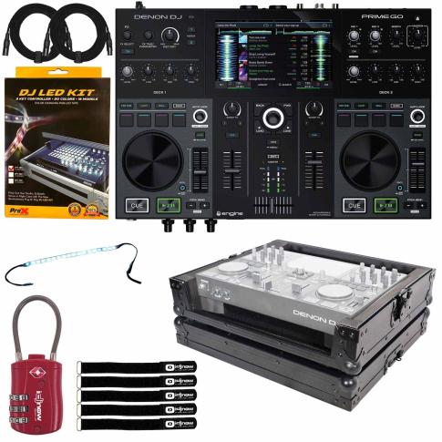 Denon DJ PRIME GO 2-Deck Rechargeable Console with Black Flight Case