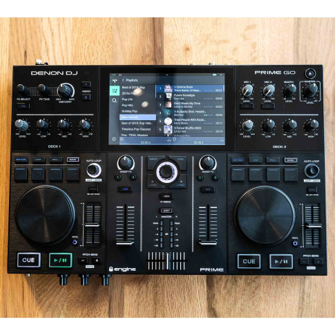 Denon DJ PRIME GO 2-Deck Rechargeable DJ Console with 7" Touchscreen Wood