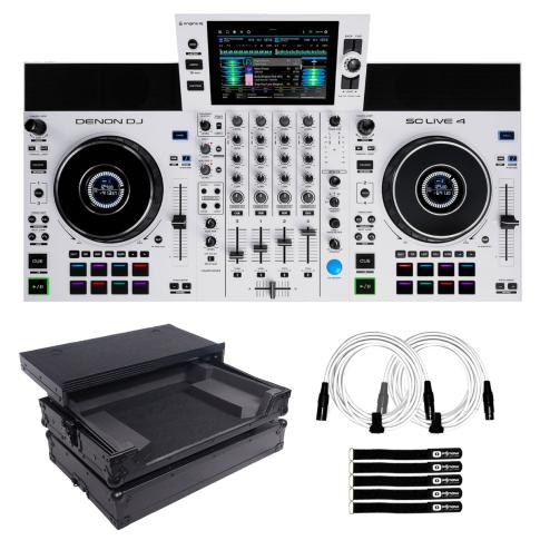 Denon DJ SC LIVE 4 WHITE 4-Channel DJ Controller with Black Case