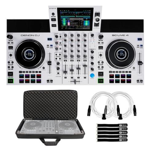 Denon DJ SC LIVE 4 WHITE 4-Channel Standalone DJ Controller with Case