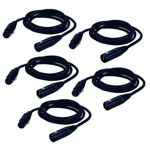 5 Pack DMX5 - 5FT DMX Cables