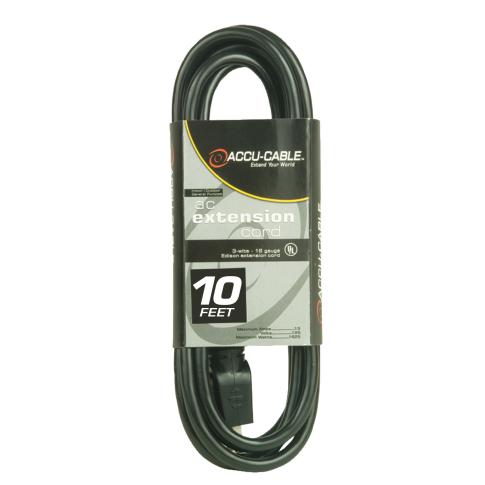 American Audio EC-163-10 Black 10FT 16 Gauge AC Extension Cord