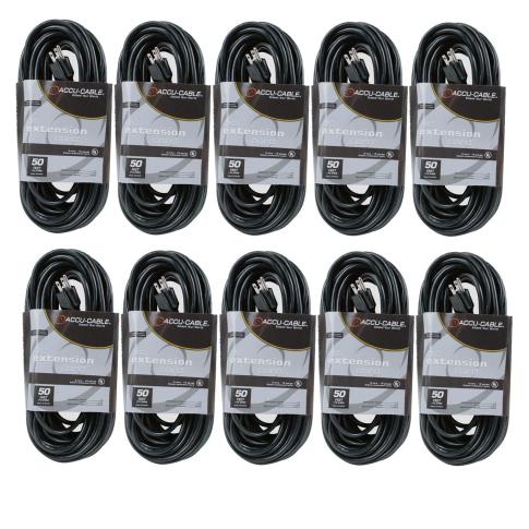 (10) American DJ 50FT 16 Gauge AC Extension Cords [EC-163-50]