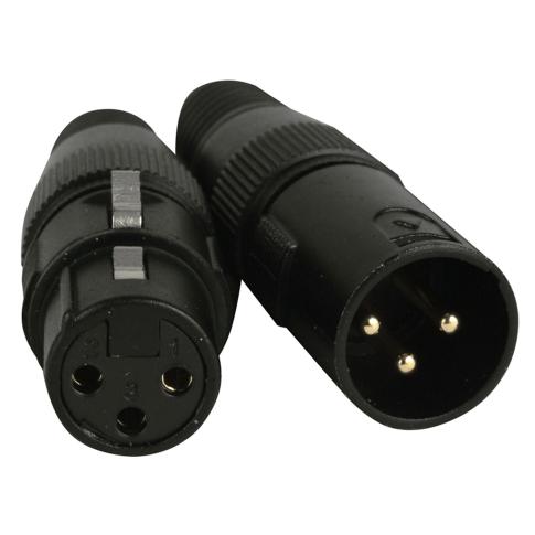 Elation 3-pin 1 Male & 1 Female Gold Plated XLR Connector Set [ACXLR3PSET]
