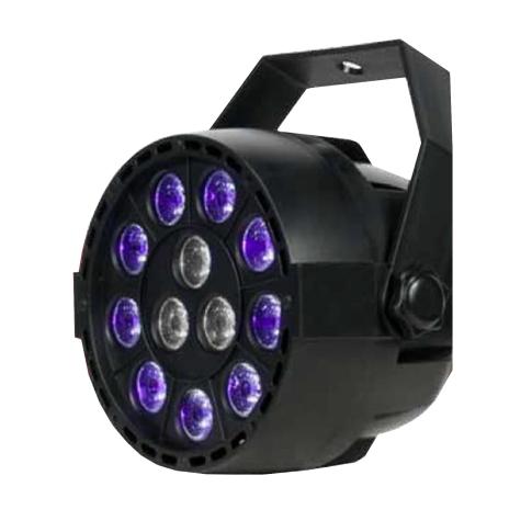 Eliminator Lighting Mini Par UVW LED9x 1 Watt UV and 3x 1 Watt White LED Par Light