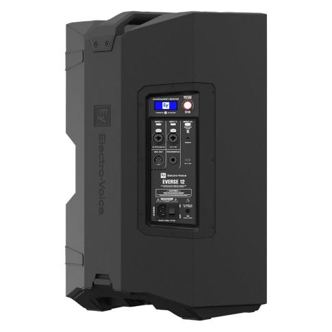 Electro-Voice EVERSE 12 12" Black Battery Powered PA DJ Speaker w Bluetooth Rear Angle