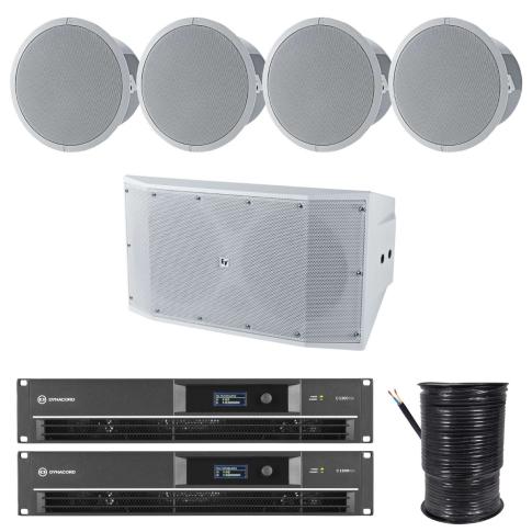 Electro-Voice EVID-C6.2 Ceiling Speakers 4-Pack with White Sub Cabinet