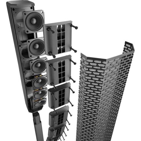 Electro-Voice EVOLVE 30M Portable Column System (black) Splayed Close Up