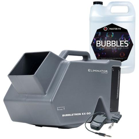 Eliminator Lighting BUBBLETRON EX GO Bubble Machine with Gallon of Fluid