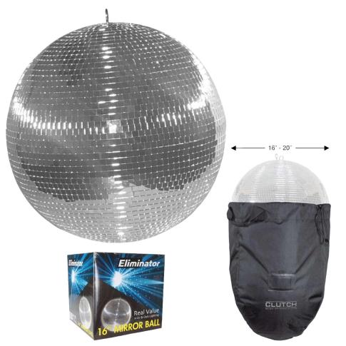 Eliminator Lighting EM16 16" Mirror Disco Ball with Protective Bag