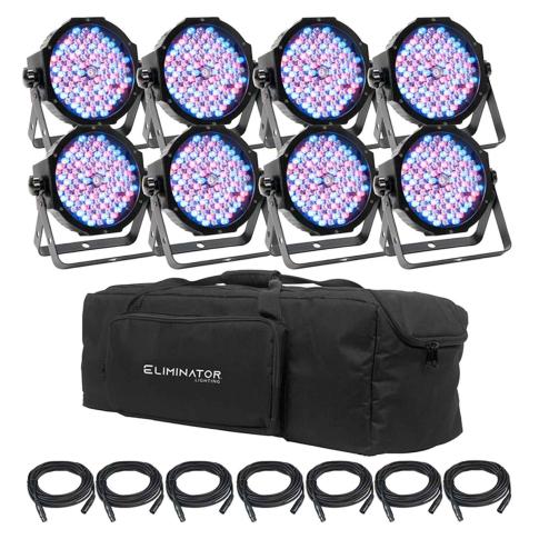 Eliminator Lighting MEGA FLAT PAK8 EP Lighting System with 8x Pars