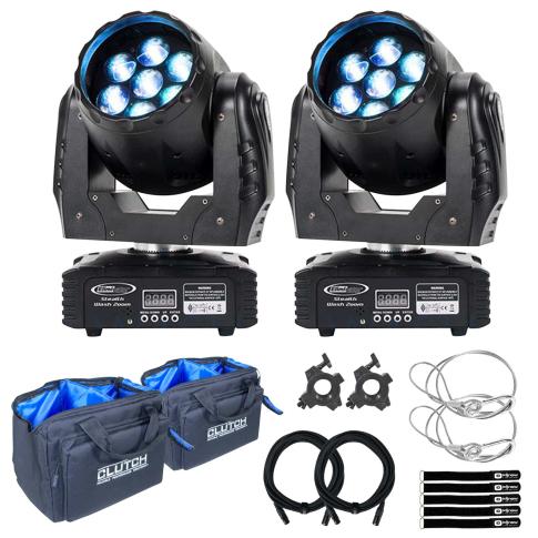 Eliminator Lighting Stealth Wash Zoom Moving Heads Pair with Bag