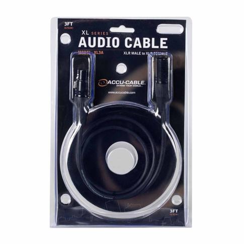 Eliminator Lighting XL3A Accu Cable 3 FT XLR to XLR Audio Cable