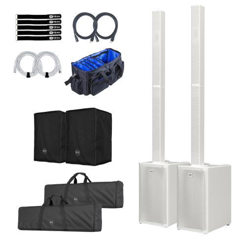 RCF EVOX-J11-W 12" Three-Way Column Array White 2-Pack with Covers