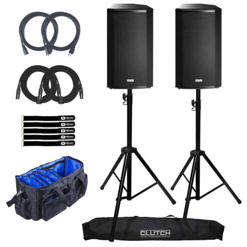 FBT VENTIS 112A 2-Way Active 12" Speakers with Stands Duo Pack