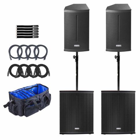 FBT X-PRO 112A Active 12" Speakers with Active 15" Subwoofers Duo Pack