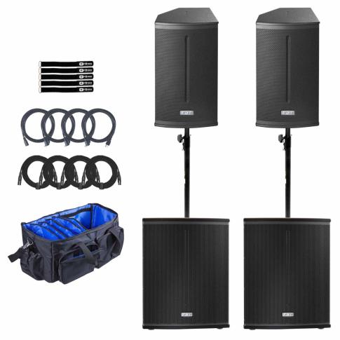 FBT X-PRO 115A Active 15" Speakers with Active 18" Subwoofers Duo Pack