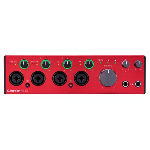 Focusrite Clarett+ 4Pre 18-In / 8-Out USB Audio Interface Front