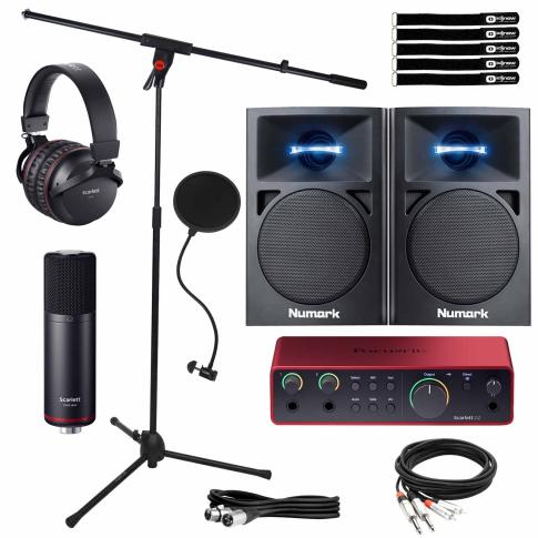 Focusrite Scarlett 2i2 Studio with Desk Monitors | IDJNOW