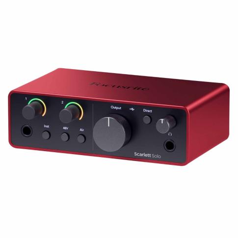 Focusrite Scarlett Solo Studio 4th Gen Interface with Mic & Headphones Left