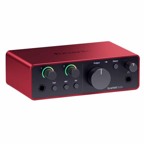 Focusrite Scarlett Solo Studio 4th Gen Interface with Mic & Headphones Right