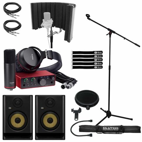 Focusrite Scarlett Studio Solo 4th Gen w KRK RP5G5 Home Studio Recording Package