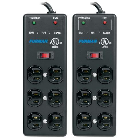 Furman SS6B-PRO 6 Outlet 2X3 15A AC Surge Strip Blocks Duo Package