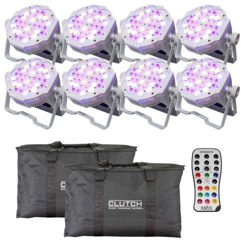 (8) XStatic X-PAR36RGBWA1W IRC Fusion RGBWA Par 36x 1W LED Slim Pars Package