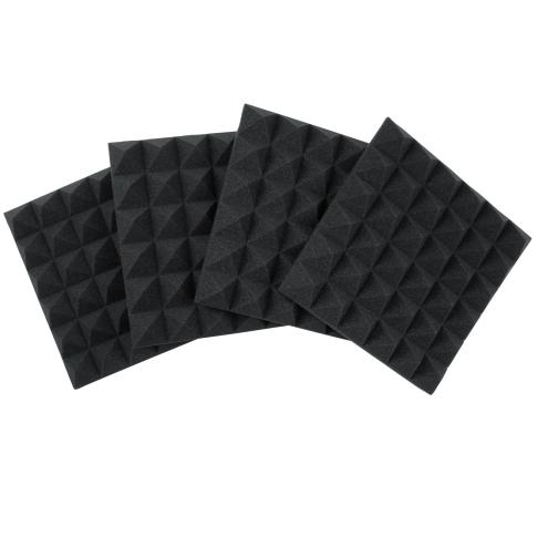 Gator Cases 2" Thick 12x12" Charcoal Acoustic Pyramid Panels (4 Pack)