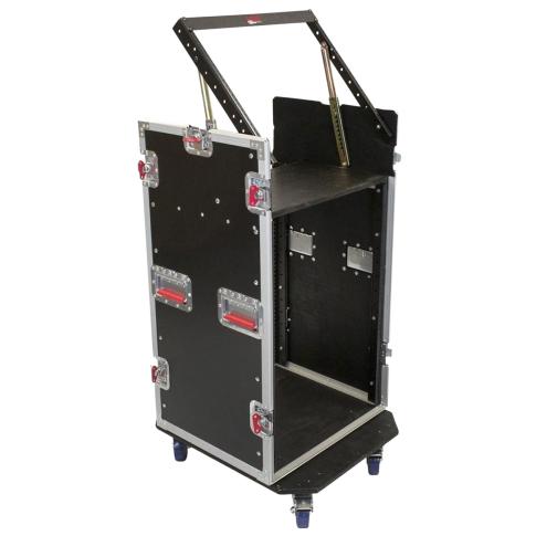 Gator Cases G-TOUR 10X16 PU G-Tour Series 10U Top 16U Side Road Pop-Up Console Rack Case
