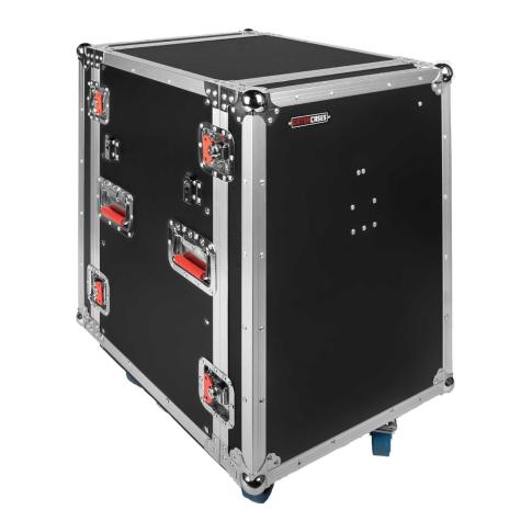 Gator Cases GTOUR16U-TBL 16U Rack Case with Side Tables & Casters