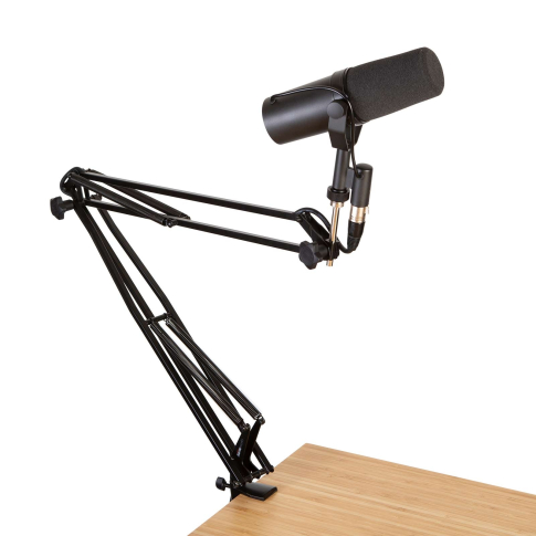Gator-Frameworks-GFWMICBCBM1000-Desk-Mounted-Broadcast-Boom-Mic-Stand Set Up 2
