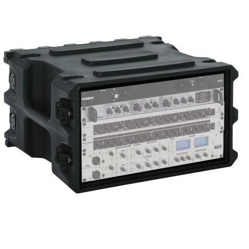 Gator G-PROR-6U-19 6U Molded Mil-Grade PE Audio Rack, 19" deep with wheels and handle