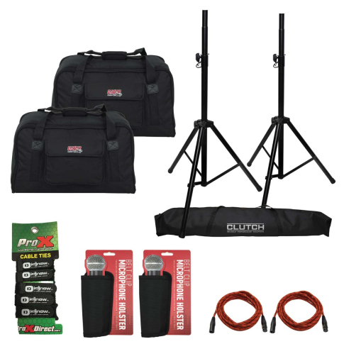 Gator GPA-TOTE10 Padded Travel Bags for Compact 10" Speakers Pair w Accessories