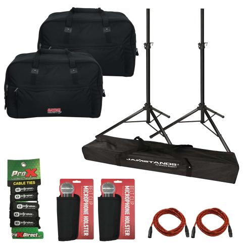 Gator Cases GPA-712LG Rolling Speaker Bags for Large Format 12-inch Speakers with Speaker Accessories Duo Package