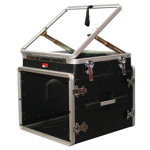 Gator Cases GRC-10X8 PU GDJ Series 10U Top 8U Side Molded Polyethylene Pop-Up Console Rack
