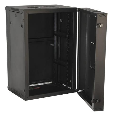 Gator Cases GRW2012509 Rackworks Series 12U 21" Deep Sectional Wall Hanging Hinged Rack with Glass Door