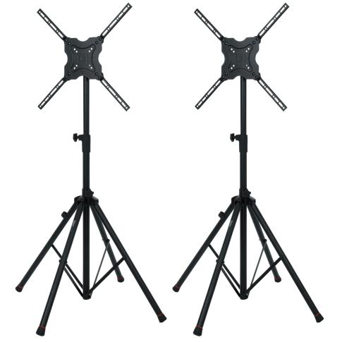 Gator Frameworks GFW-AV-LCD-25 Deluxe Quad Legged LCD/LED Stands with Lift-EEZ Pistons Duo Package