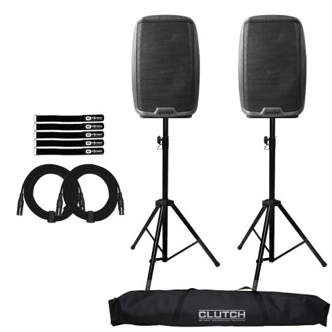 Gemini AS-2112BT Active/Powered Portable DJ PA Speaker System Stands and Covers