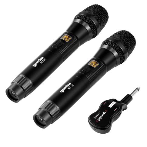 Gemini GMU-M200 Single Channel Dual UHF Metal Body Microphone Angle