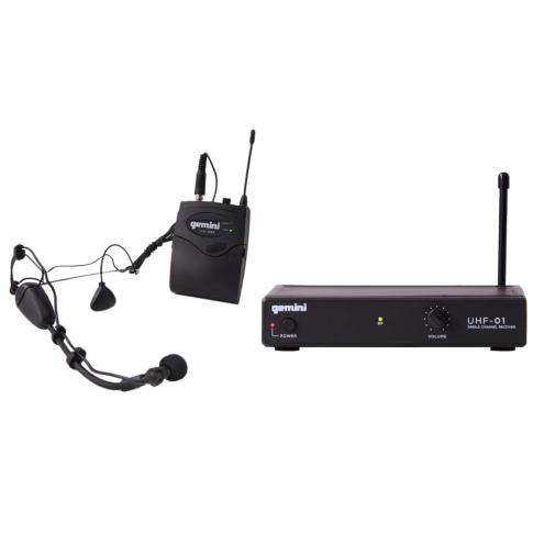 Gemini UHF-01HL Single Channel Headset/Lavalier Wireless Microphone System