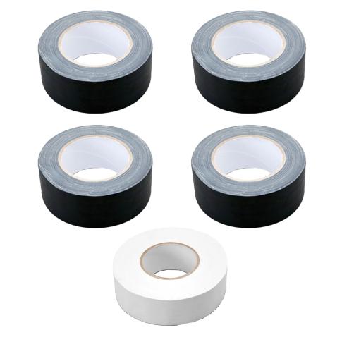 (5) Hosa Technology Black & White Gaffer Tape 2" x 30 Yard Rolls