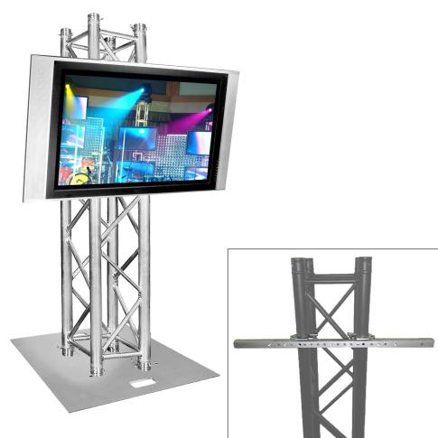 Global Truss 4.92FT Truss Plasma Stand / Lighting Tower with Aluminum Baseplate & LED Monitor Mount